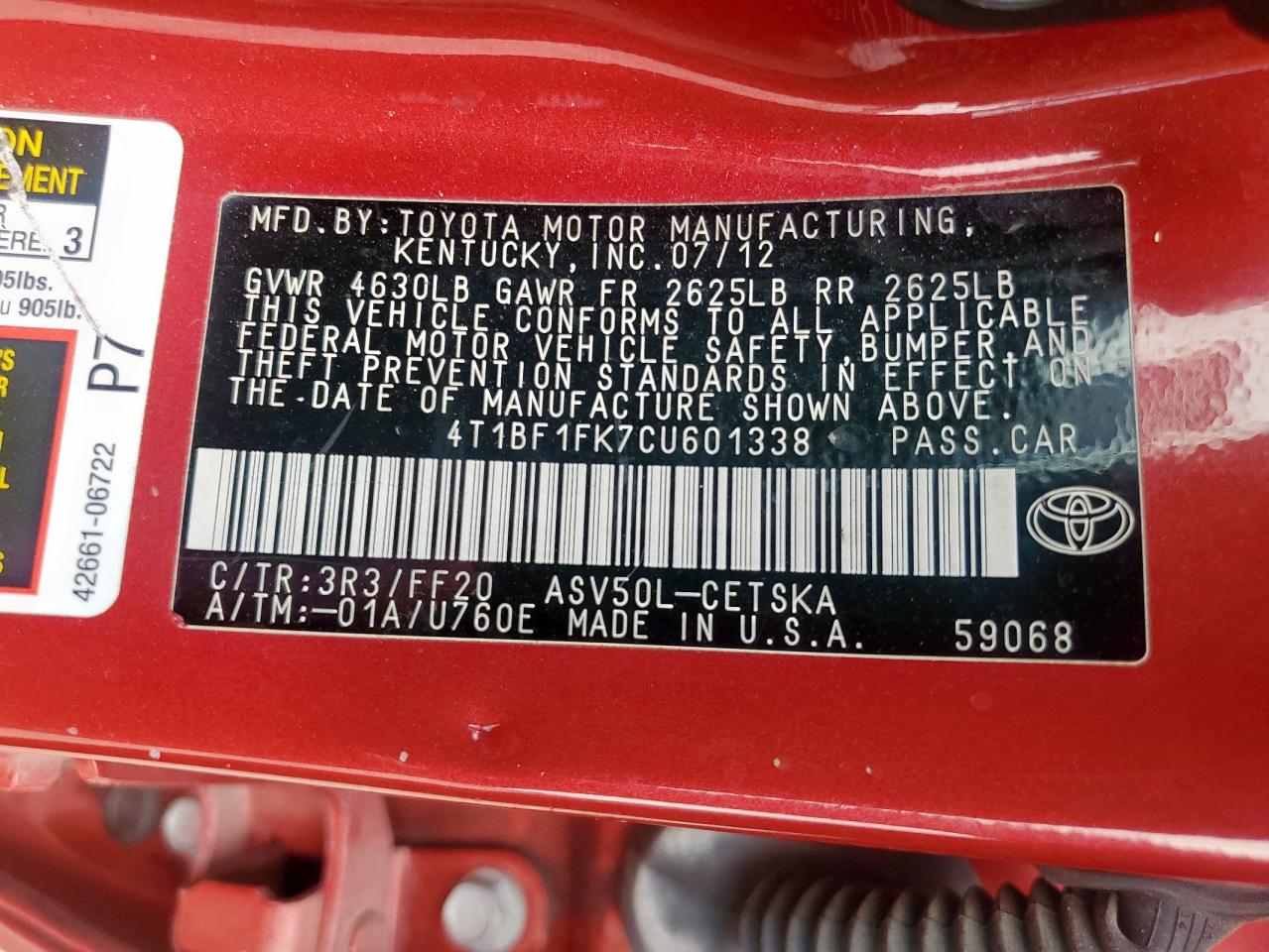 Toyota Camry Base Image 8