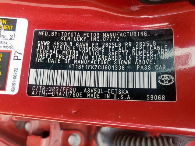 Toyota Camry Base Image 8